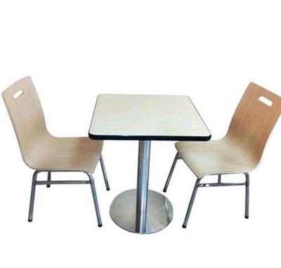 双人分体曲木快餐桌椅